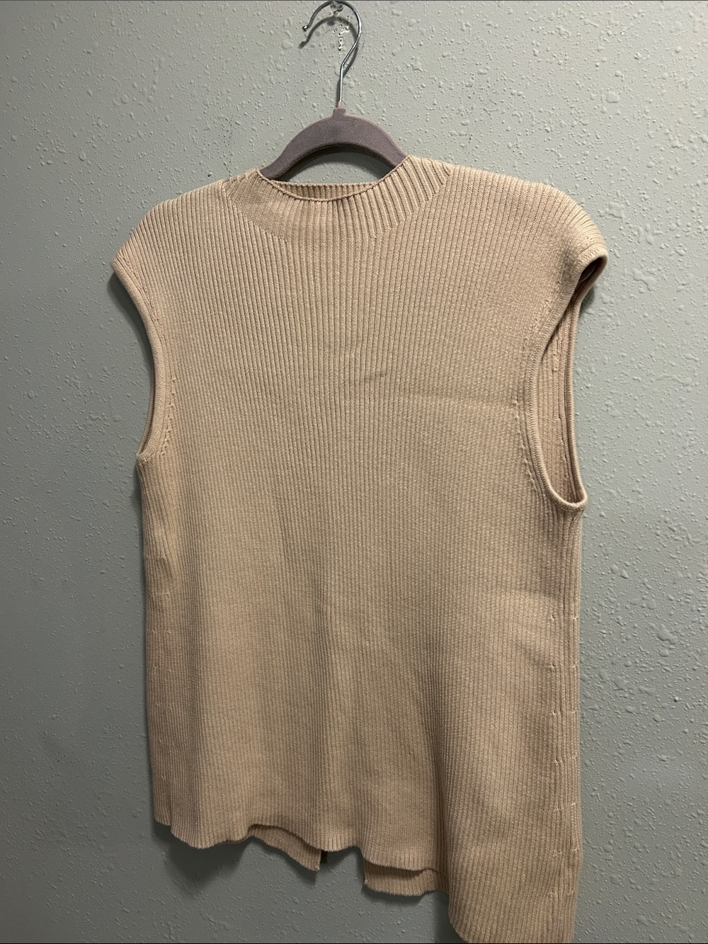 Haven Well WIthin Organic Cotton Knit Sleeveless Sweater Top Beige - Picture 2 of 6
